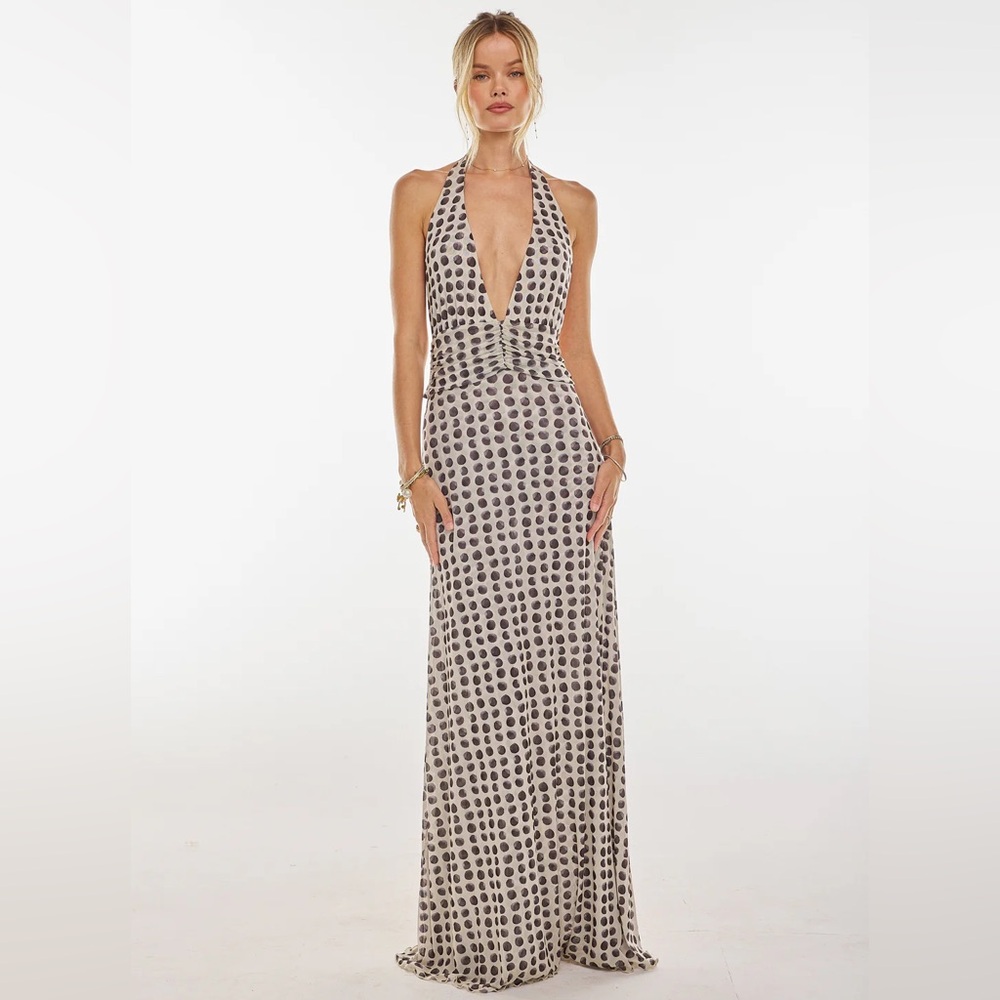 RESA Black and White Backles Halter Chelsea Eclipse Dress